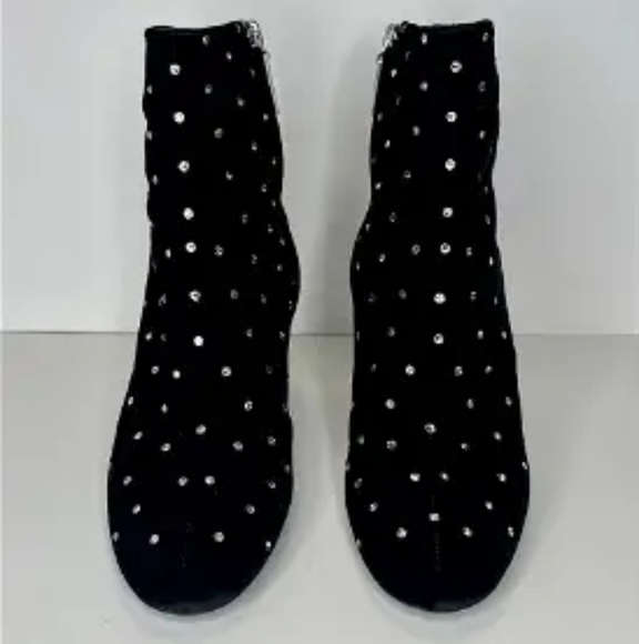 Saint Laurent Velvet Booties with Crystals - Picture 3 of 3
